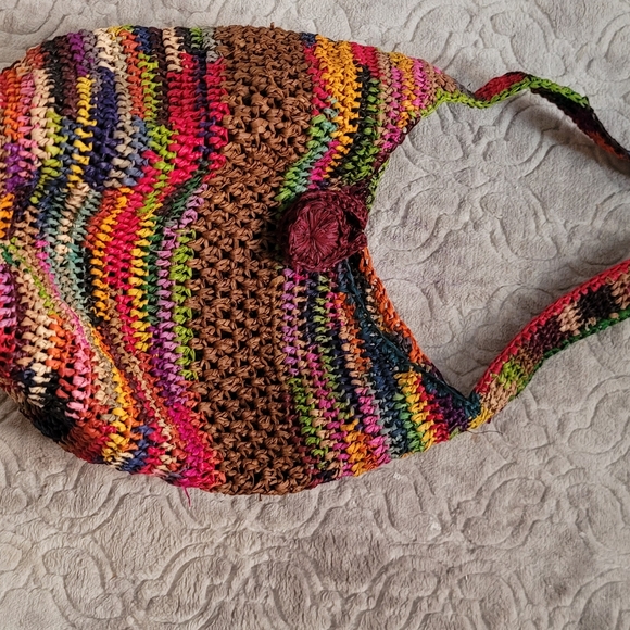 Multicolor raphia crossbody bag Medium - Picture 10 of 12